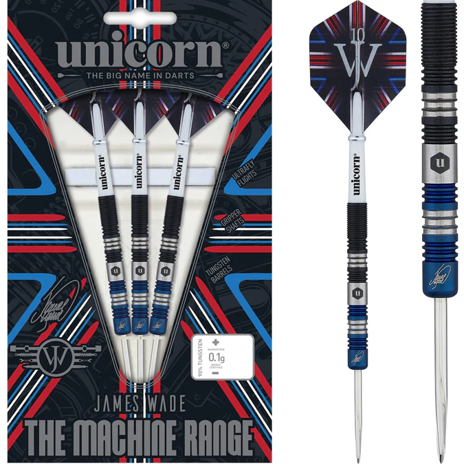 Unicorn James Wade Darts - Steel Tip - The Machine - Two Tone - Black & Blue - Image 2